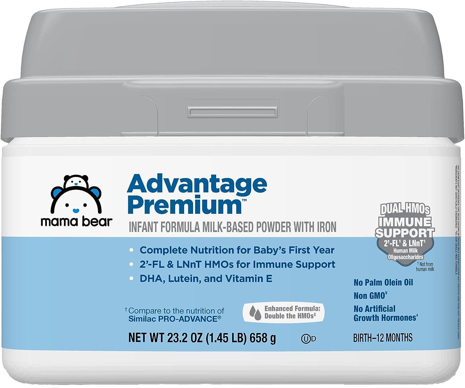 251230200506664_1 Brand - Mama Bear Advantage Baby Formula Powder with Iron, 2'-FL HMO for Immune Support, Infant Formula, 23.2 Ounce - Image 1